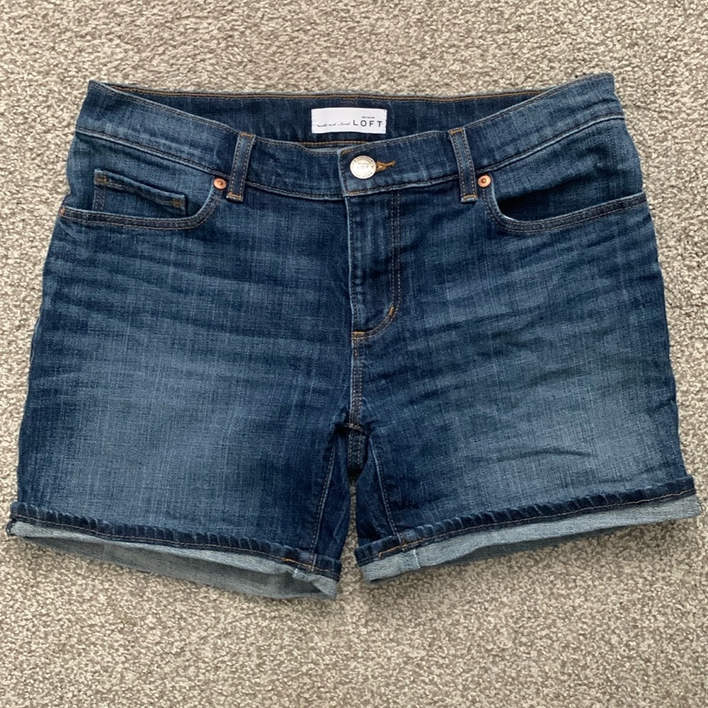 LOFT Dark Blue Jean Shorts